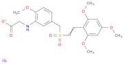 Glycine, N-[2-methoxy-5-[[[2-(2,4,6-trimethoxyphenyl)ethenyl]sulfonyl]methyl]phenyl]-, sodium salt…