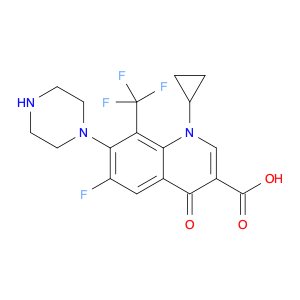 1-cyclopropyl-6-fluoro-4-oxo-7-(piperazin-1-yl)-8-(trifluoromethyl)-1,4-dihydroquinoline-3-carboxy…