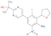 2-Pyrimidinemethanol, 5-[4-amino-2-fluoro-5-nitro-3-(tetrahydro-2-furanyl)phenyl]-α,α-dimethyl-