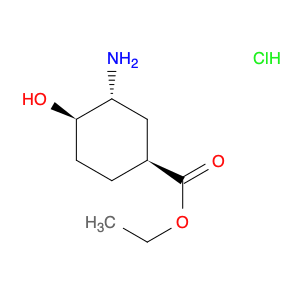 Cyclohexanecarboxylic acid, 3-amino-4-hydroxy-, ethyl ester, hydrochloride (1:1), (1S,3R,4R)-