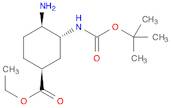 Cyclohexanecarboxylic acid, 4-amino-3-[[(1,1-dimethylethoxy)carbonyl]amino]-, ethyl ester, (1S,3...