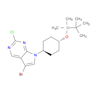 7H-Pyrrolo[2,3-d]pyrimidine, 5-bromo-2-chloro-7-[trans-4-[[(1,1-dimethylethyl)dimethylsilyl]oxy]cy…