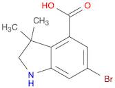 1H-Indole-4-carboxylic acid, 6-bromo-2,3-dihydro-3,3-dimethyl-