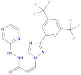 2-Propenoic acid, 3-[3-[3,5-bis(trifluoromethyl)phenyl]-1H-1,2,4-triazol-1-yl]-, 2-(2-pyrazinyl)...