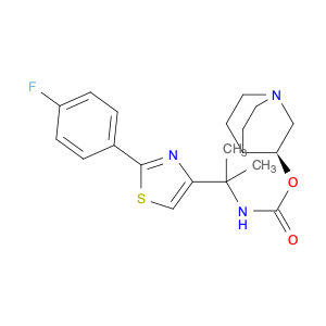 Carbamic acid, N-[1-[2-(4-fluorophenyl)-4-thiazolyl]-1-methylethyl]-, (3S)-1-azabicyclo[2.2.2]oct-…