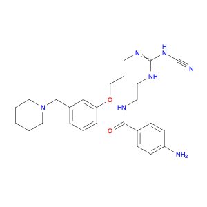 Benzamide, 4-amino-N-[2-[[(cyanoamino)[[3-[3-(1-piperidinylmethyl)phenoxy]propyl]imino]methyl]amin…