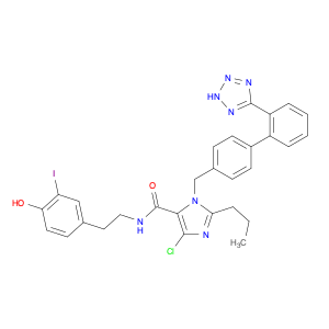 1H-Imidazole-5-carboxamide, 4-chloro-N-[2-(4-hydroxy-3-iodophenyl)ethyl]-2-propyl-1-[[2'-(2H-tetra…