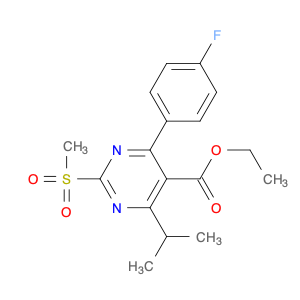 5-Pyrimidinecarboxylic acid, 4-(4-fluorophenyl)-6-(1-methylethyl)-2-(methylsulfonyl)-, ethyl ester