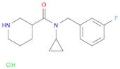 3-Piperidinecarboxamide, N-cyclopropyl-N-[(3-fluorophenyl)methyl]-, hydrochloride (1:1)