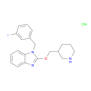 1H-Benzimidazole, 1-[(3-fluorophenyl)methyl]-2-(3-piperidinylmethoxy)-, hydrochloride (1:1)