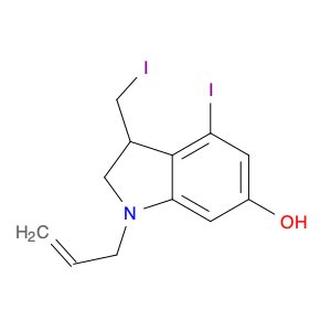1H-Indol-6-ol, 2,3-dihydro-4-iodo-3-(iodomethyl)-1-(2-propen-1-yl)-