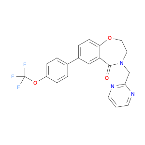 1,4-Benzoxazepin-5(2H)-one, 3,4-dihydro-4-(2-pyrimidinylmethyl)-7-[4-(trifluoromethoxy)phenyl]-