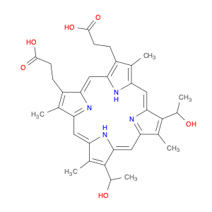 21H,23H-Porphine-2,18-dipropanoic acid, 7,12-bis(1-hydroxyethyl)-3,8,13,17-tetramethyl-