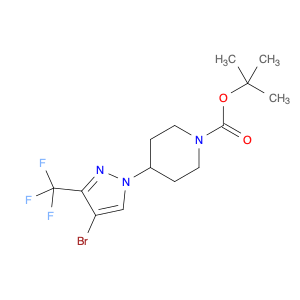 1-Piperidinecarboxylic acid, 4-[4-bromo-3-(trifluoromethyl)-1H-pyrazol-1-yl]-, 1,1-dimethylethyl e…