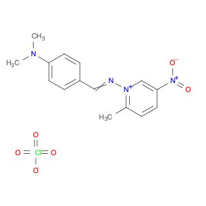 Pyridinium, 1-[[[4-(dimethylamino)phenyl]methylene]amino]-2-methyl-5-nitro-, perchlorate (1:1)