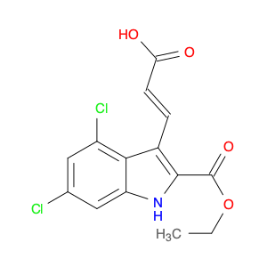 1H-Indole-2-carboxylic acid, 3-[(1E)-2-carboxyethenyl]-4,6-dichloro-, 2-ethyl ester