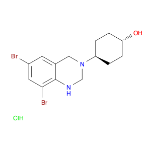 Cyclohexanol, 4-(6,8-dibromo-1,4-dihydro-3(2H)-quinazolinyl)-, hydrochloride (1:1), trans-