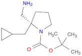 1-Pyrrolidinecarboxylic acid, 2-(aminomethyl)-2-(cyclopropylmethyl)-, 1,1-dimethylethyl ester, (2R…