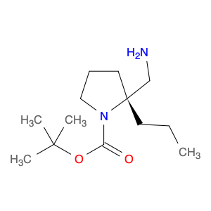 1-Pyrrolidinecarboxylic acid, 2-(aminomethyl)-2-propyl-, 1,1-dimethylethyl ester, (2R)-