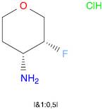 2H-Pyran-4-amine, 3-fluorotetrahydro-, hydrochloride (1:1), (3R,4R)-rel-