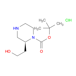 1-Piperazinecarboxylic acid, 2-(2-hydroxyethyl)-, 1,1-dimethylethyl ester, hydrochloride (1:1), (2…