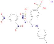 1,3-Benzenedisulfonic acid, 4-[[2-(2,4-dinitrophenyl)hydrazinylidene][2-(4-iodophenyl)diazenyl]met…