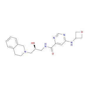 4-Pyrimidinecarboxamide, N-[(2S)-3-(3,4-dihydro-2(1H)-isoquinolinyl)-2-hydroxypropyl]-6-(3-oxeta...