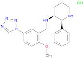 3-Piperidinamine, N-[[2-methoxy-5-(1H-tetrazol-1-yl)phenyl]methyl]-2-phenyl-, hydrochloride (1:2),…