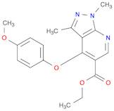 1H-Pyrazolo[3,4-b]pyridine-5-carboxylic acid, 4-(4-methoxyphenoxy)-1,3-dimethyl-, ethyl ester