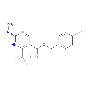 5-Pyrimidinecarboxylic acid, 2-hydrazinyl-4-(trifluoromethyl)-, (4-chlorophenyl)methyl ester