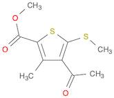 2-Thiophenecarboxylic acid, 4-acetyl-3-methyl-5-(methylthio)-, methyl ester