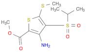 2-Thiophenecarboxylic acid, 3-amino-4-[(1-methylethyl)sulfonyl]-5-(methylthio)-, methyl ester