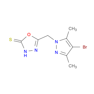 1,3,4-Oxadiazole-2(3H)-thione, 5-[(4-bromo-3,5-dimethyl-1H-pyrazol-1-yl)methyl]-