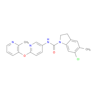 1H-Indole-1-carboxamide, 6-chloro-2,3-dihydro-5-methyl-N-[6-[(2-methyl-3-pyridinyl)oxy]-3-pyridi...