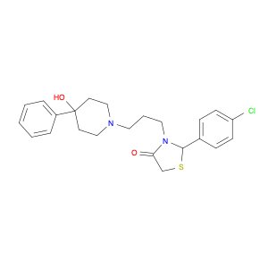 4-Thiazolidinone, 2-(4-chlorophenyl)-3-[3-(4-hydroxy-4-phenyl-1-piperidinyl)propyl]-