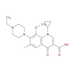 3-Quinolinecarboxylic acid, 1-cyclopropyl-7-(4-ethyl-1-piperazinyl)-6-fluoro-1,4-dihydro-8-methoxy…