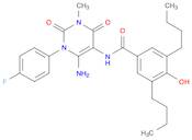 N-(6-Amino-1-(4-fluorophenyl)-3-methyl-2,4-dioxo-1,2,3,4-tetrahydropyrimidin-5-yl)-3,5-dibutyl-4-h…