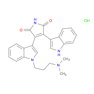 1H-Pyrrole-2,5-dione, 3-[1-[3-(dimethylamino)propyl]-1H-indol-3-yl]-4-(1H-indol-3-yl)-, hydrochl...