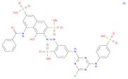 2,7-Naphthalenedisulfonic acid, 5-(benzoylamino)-3-[2-[5-[[4-chloro-6-[(4-sulfophenyl)amino]-1,3,5…