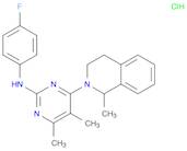 2-Pyrimidinamine, 4-(3,4-dihydro-1-methyl-2(1H)-isoquinolinyl)-N-(4-fluorophenyl)-5,6-dimethyl-, h…