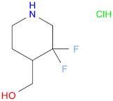 4-Piperidinemethanol, 3,3-difluoro-, hydrochloride (1:1)