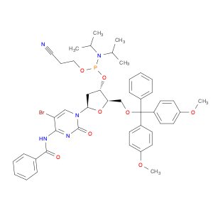 Cytidine, N-benzoyl-5′-O-[bis(4-methoxyphenyl)phenylmethyl]-5-bromo-2′-deoxy-, 3′-[2-cyanoethyl bi…
