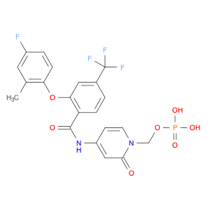 Benzamide, N-[1,2-dihydro-2-oxo-1-[(phosphonooxy)methyl]-4-pyridinyl]-2-(4-fluoro-2-methylphenoxy)…