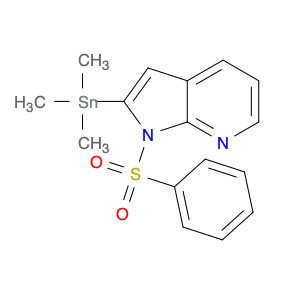 1H-Pyrrolo[2,3-b]pyridine, 1-(phenylsulfonyl)-2-(trimethylstannyl)-