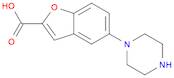 2-Benzofurancarboxylic acid, 5-(1-piperazinyl)-