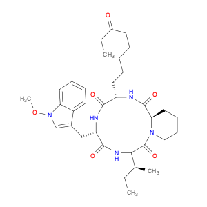 Cyclo[(2S)-2-amino-8-oxodecanoyl-1-methoxy-L-tryptophyl-L-isoleucyl-(2R)-2-piperidinecarbonyl]