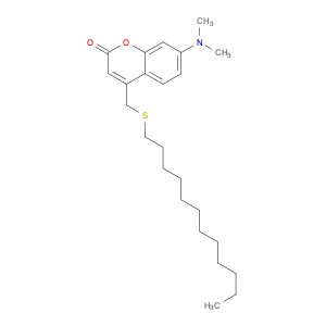 2H-1-Benzopyran-2-one, 7-(dimethylamino)-4-[(dodecylthio)methyl]-