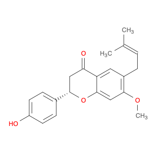 4H-1-Benzopyran-4-one, 2,3-dihydro-2-(4-hydroxyphenyl)-7-methoxy-6-(3-methyl-2-buten-1-yl)-, (2S)-