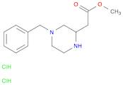 2-Piperazineacetic acid, 4-(phenylmethyl)-, methyl ester, hydrochloride (1:2)