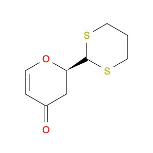 4H-Pyran-4-one, 2-(1,3-dithian-2-yl)-2,3-dihydro-, (2R)-